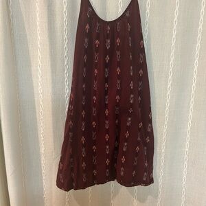 Boho Burgundy Patterned Dress
